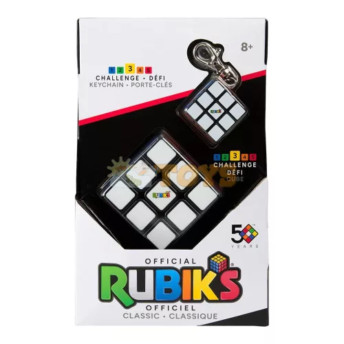 Rubiks Cube Original 3x3 Classic Cube Set and Spin Master 3x3 Keychain 6064011