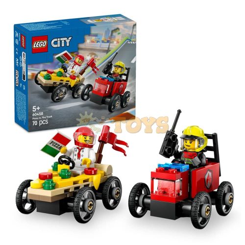 LEGO® City Pizza vs. Fire Truck Race Car Pack 60458