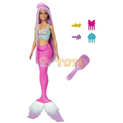 Barbie Mermaid Doll With 7-inch-Long Fantasy Hair & Accessories For Styling Play HRR00