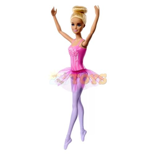 Barbie Articulated Blonde Ballet Dancer Doll with Pink Tutu and Bow HRG34