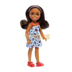   Barbie Chelsea Doll, Small Doll Wearing Removable Blue Dress With Brown Hair & Green Eyes HXM97