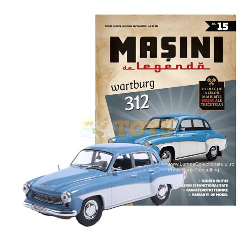Legendary Cars - Wartburg 312 white with blue - car model 1:43