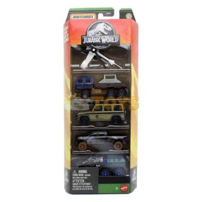   MATCHBOX Set of 5 metal cars MBX Jurassic World JBX41 - Mattel