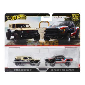  Hot Wheels Premium Car Culture Ford Bronco R and '17 Ford F-150 Raptor HBL96