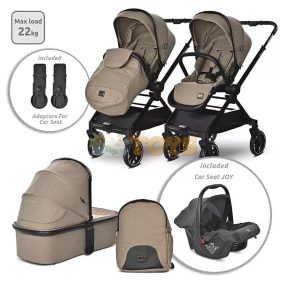   Lorelli 3-in-1 baby stroller, Reya, reversible handle, up to 22 kg, Brown