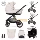 Lorelli 3-in-1 Baby Stroller Bianca, individual bassinet / carrycot, included Aria Luxe car seat, aluminum frame, up to 22 kg, Beige Latte
