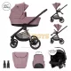 Lorelli Bianca 3-in-1 Baby Stroller, individual bassinet / carrycot, included Aria Luxe car seat, aluminum frame, up to 22 kg, Pink