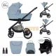 Lorelli Bianca 3-in-1 Baby Stroller, individual bassinet / carrycot, included Aria Luxe car seat, aluminum frame, up to 22 kg, Blue
