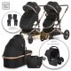 Lorelli Boston 2-in-1 Baby Stroller, with car seat adapters, separate carrycot, aluminum frame, optional car seat, Black