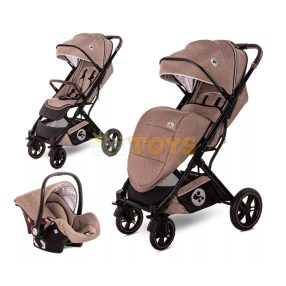   Lorelli Storm 3-in-1 Baby Stroller, included car seat, aluminum frame, Pearl Beige