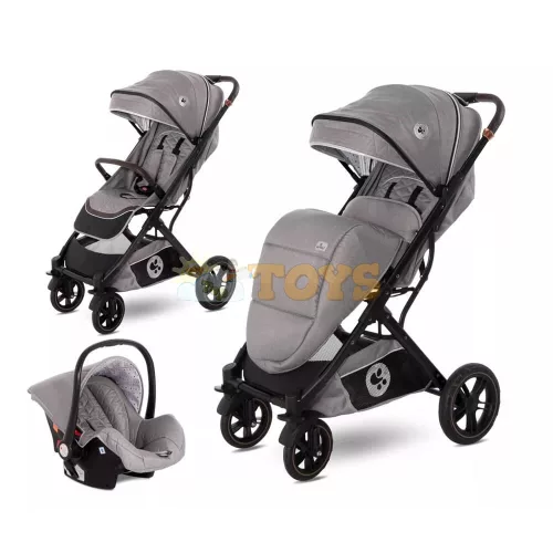 Lorelli Storm 3-in-1 Baby Stroller, included car seat, aluminum frame, Opaline Grey